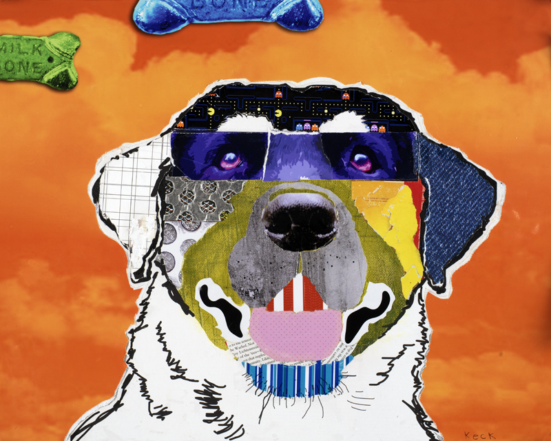 dog art: labrador dog collage pop art by michelkeck.com