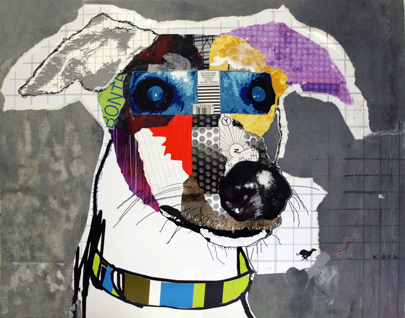 greyhound dog pop art collage by michelkeck.com